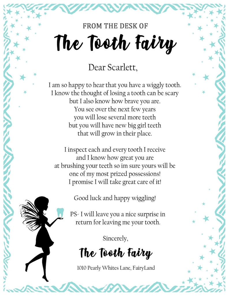 last tooth fairy visit letter