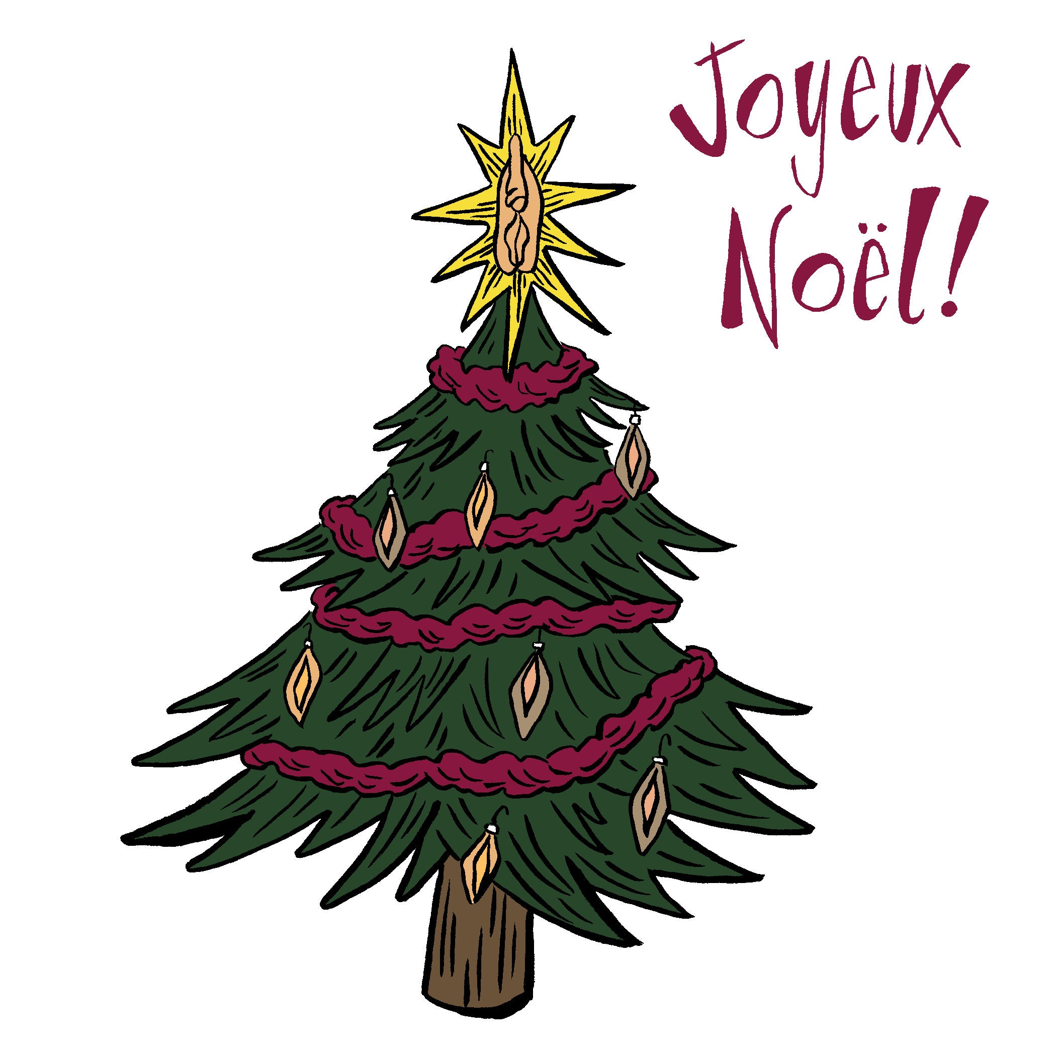 A Kinky Christmas Tree Christmas Card - Etsy UK