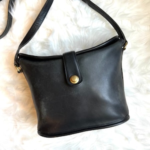 COACH Vintage Emmie Black Leather Mini Crossbody Bag RARE Etsy