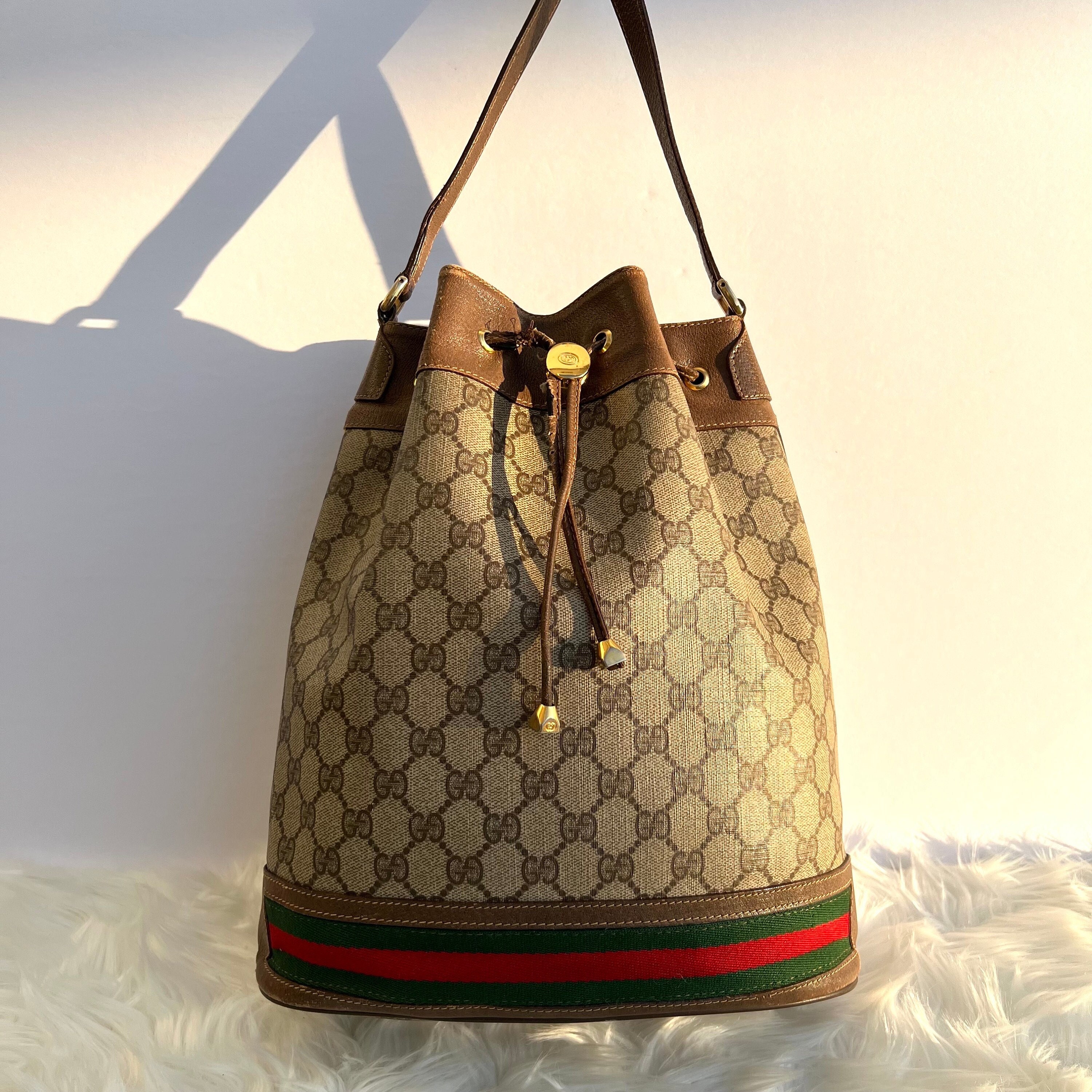 Gucci Beige GG Supreme Fawn Monogram Coated Canvas Diaper Bag