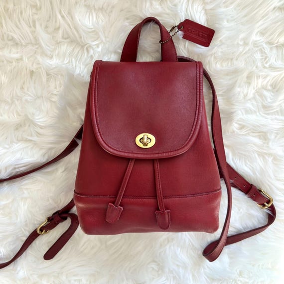 COACH Vintage Red Daypack Backpack Etsy