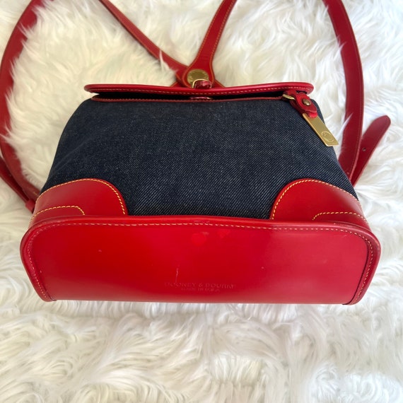 Dooney & Bourke Vintage Chambray Denim and Red Le… - image 7