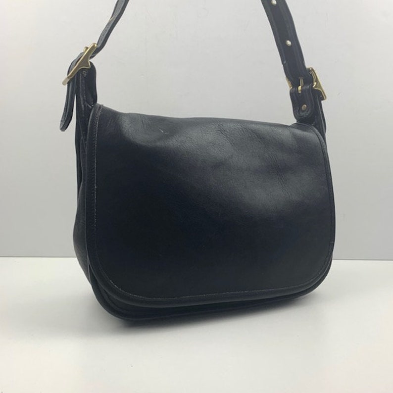 coach black saddle bag