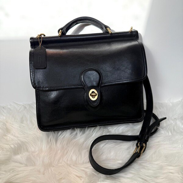 COACH Willis Schwarze Leder Crossbody Umhängetasche