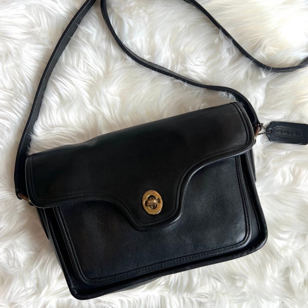 COACH Kent RARE Vintage Black Leather Crossbody Bag