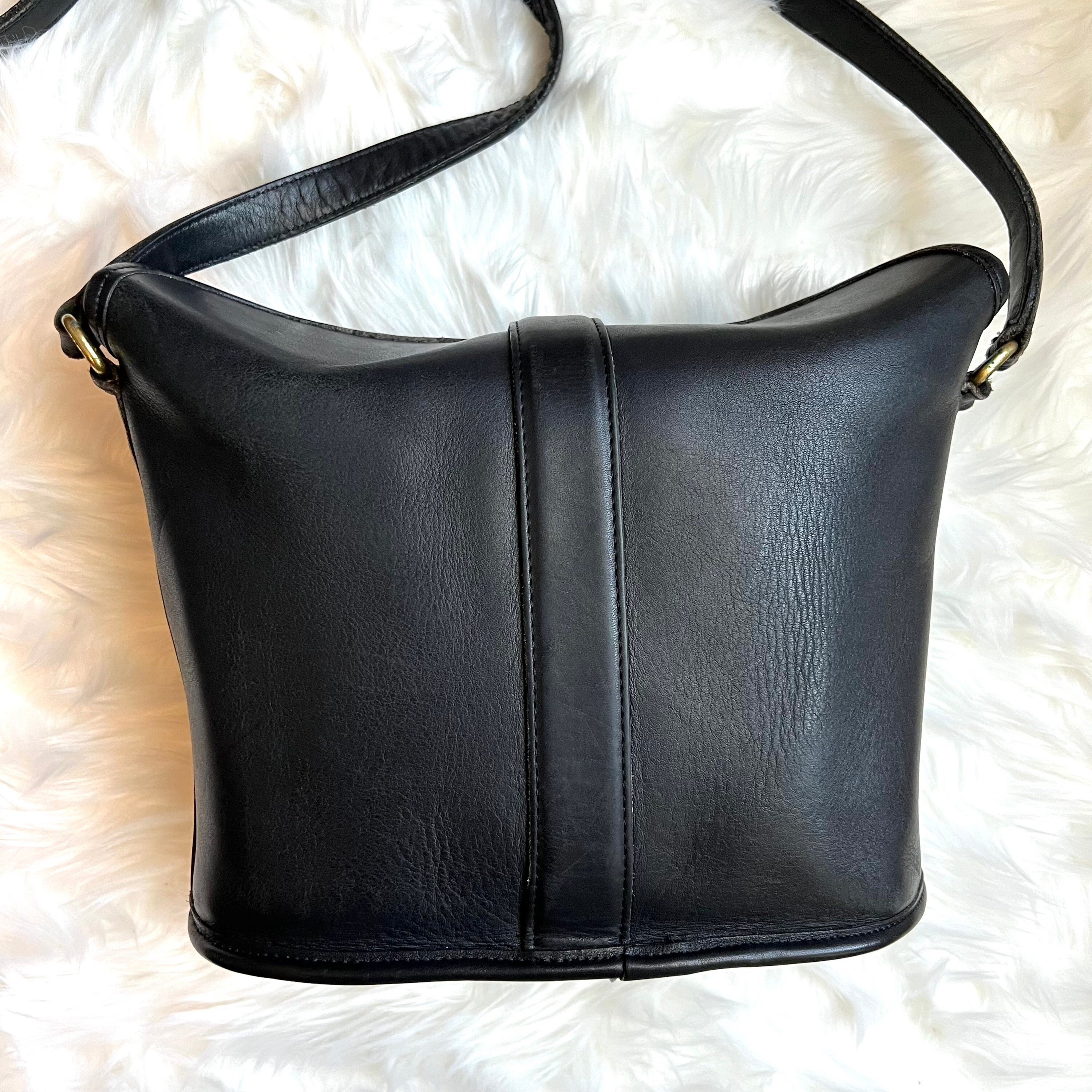 COACH Black Leather Binocular Style Crossbody Bag Nottingham Etsy