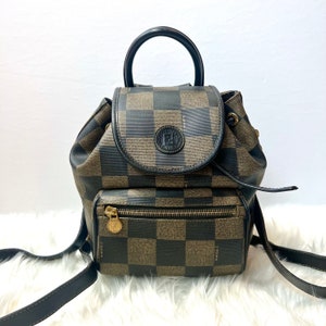 Brown LV Checker Mini Backpack