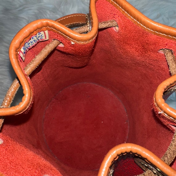 RARE Dooney & Bourke Vintage Red Leather Bucket Bag Crossbody Bag