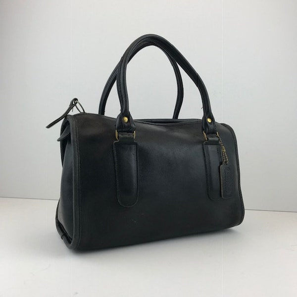 COACH Vintage Leather Speedy Bag // Doctor Bag // Handbag Black Leather