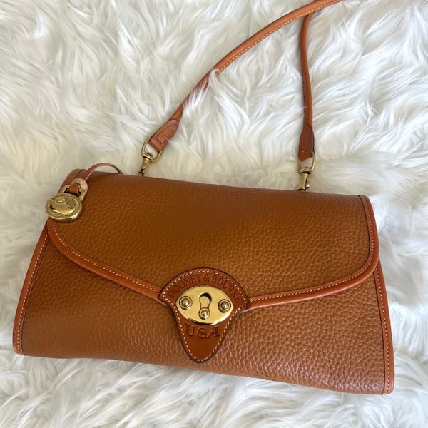 Dooney & Bourke AWL vintage Cavalry Pochette Crossbody Bag British Tan