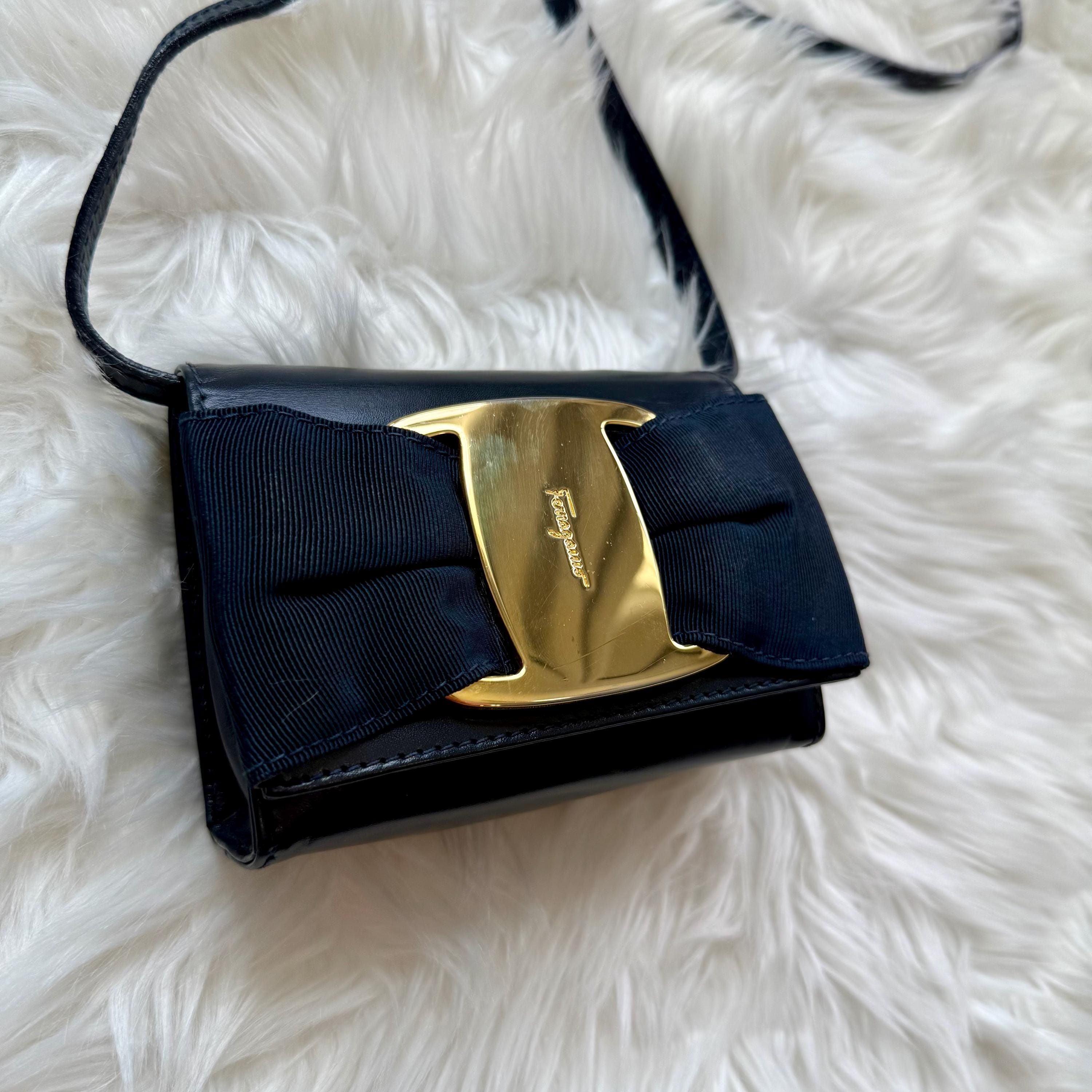 Vintage Salvatore Ferragamo Mini Crossbody With Large Vara Bow 