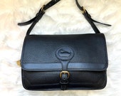 Dooney Bourke Saddle Bag Black Pebbled Leather
