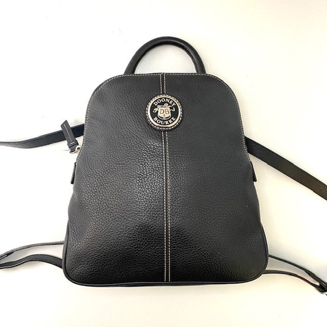 Dooney & Bourke Black Pebbled Leather Backpack Etsy