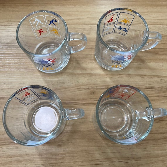 Vintage Mcdonald's 1984 Olympics Los Angeles Mugs Clear Glass Cups - Etsy