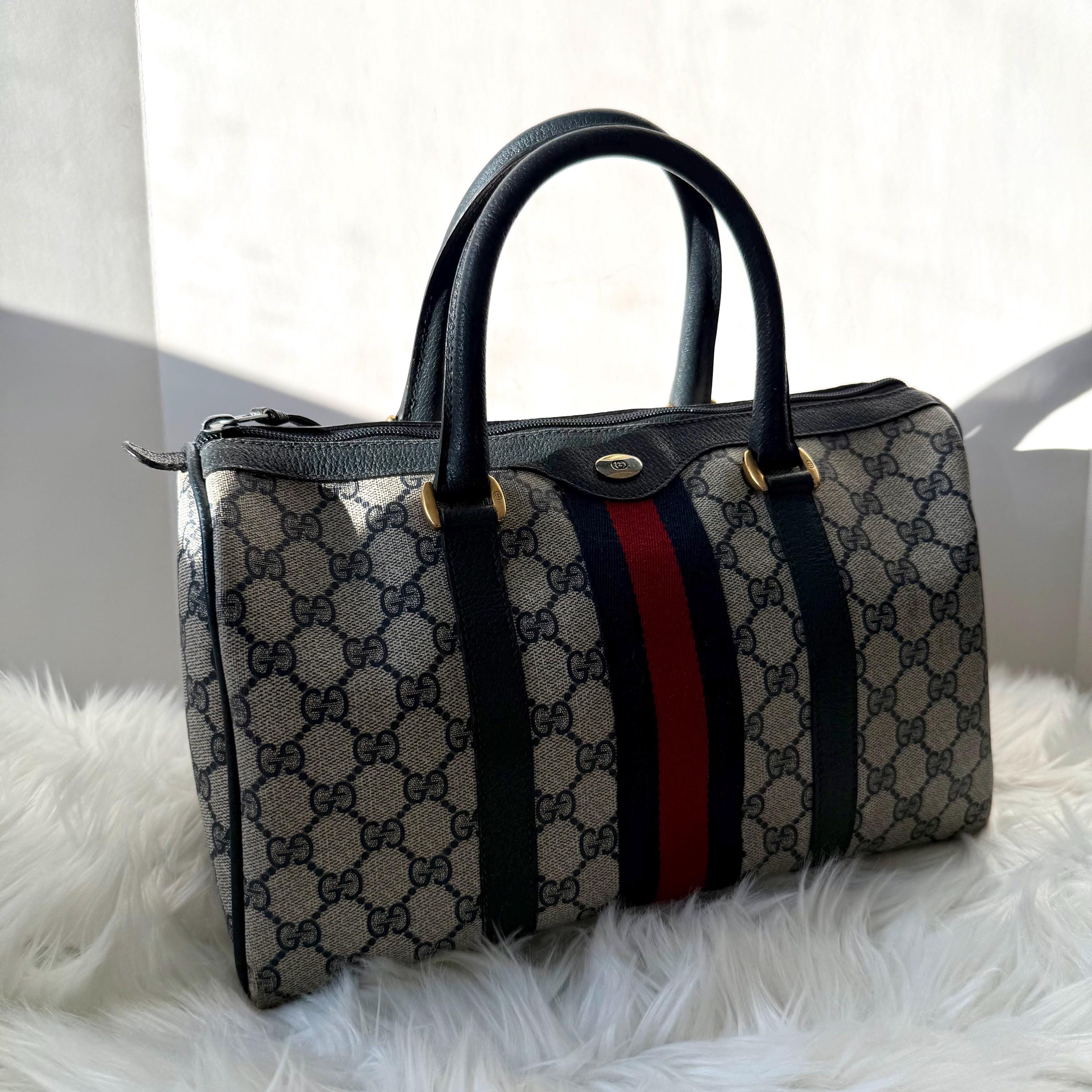 GUCCI Vintage Speedy Bag Signature Blue GG Monogram Canvas - Etsy
