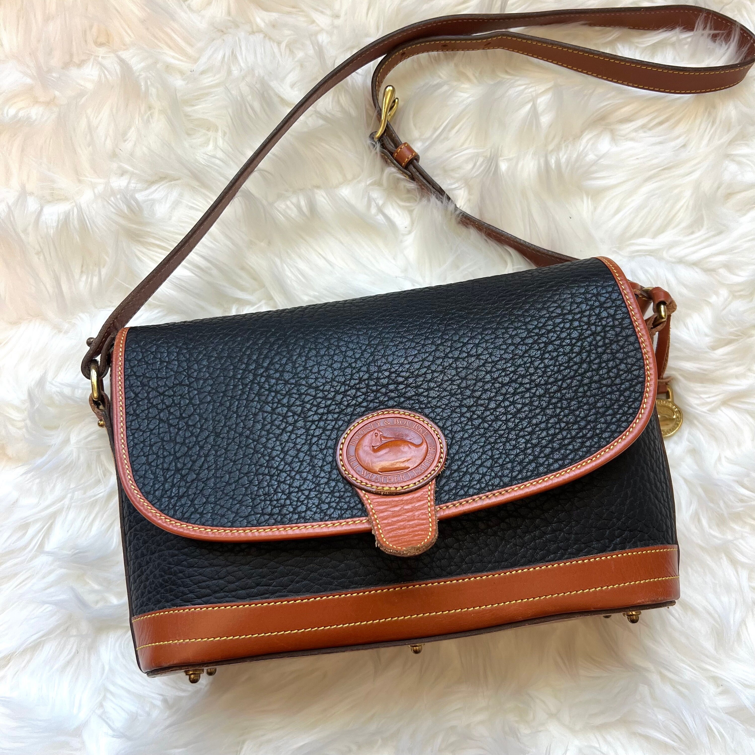 Dooney Bourke Vintage Navy Blue and Tan Shoulder Bag Flap Bag RARE Etsy Ireland