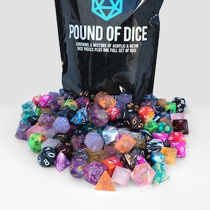 Pound of Dice, Loose Dice, Dice by Weight, Dnd Dice set, d20 Polyhedral Dice. Bulk dice