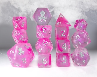 Mystic Orchid 14pc Polyhedral Dice | Dungeons and Dragons Dice | D&D Dice