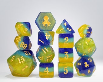 Tide Pool 14pc - Limited Run - Gold Ink Dice Set