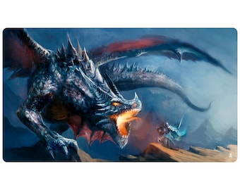 Face The Dragon Playmat | Ideal for Magic The Gathering, Pokemon, YuGiOh, Anime CCG & TCG, MTG Playmat