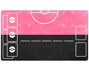 Pokemon TCG Two-Tone Pink Playmat| Ideal for Magic The Gathering, Pokemon, YuGiOh, Anime CCG & Tcg, MTG Playmat