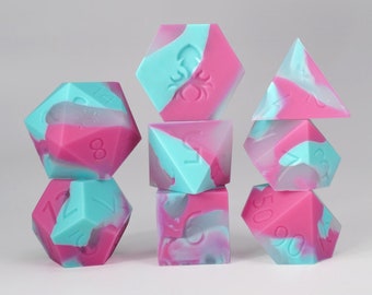 Unicorn Silicone 8pc Dice Set