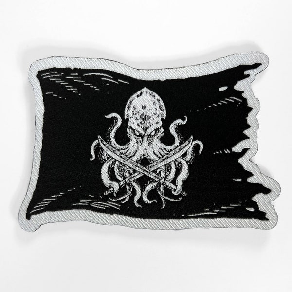 Kraken Pirate Flag Fabric Patch w/ Velcro Backing