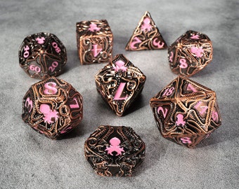 Kraken's Reach: Rose Golems Reach 8pc TTRPG Dice Set