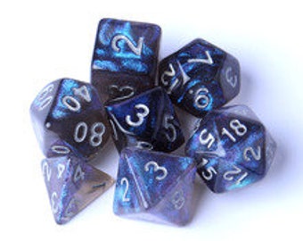 Smokey Blue Boreal 7pc Polyhedral Dice Set