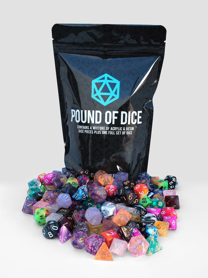 Pound of Dice, Loose Dice, Dice by Weight, Dnd Dice set, d20 Polyhedral Dice. Bulk dice