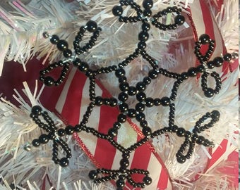 beaded snowflake ornaments