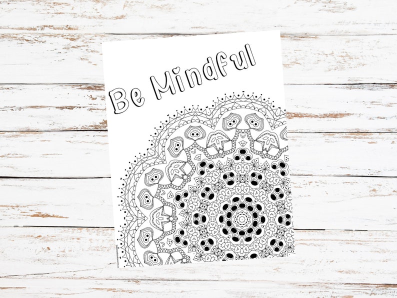 Printable Mindfulness Coloring Book image 2