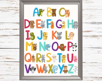 Animal Alphabet Digital Art Print