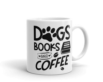 Book Lover Mug | Dog Lover Mug | Books, Dogs & Coffee