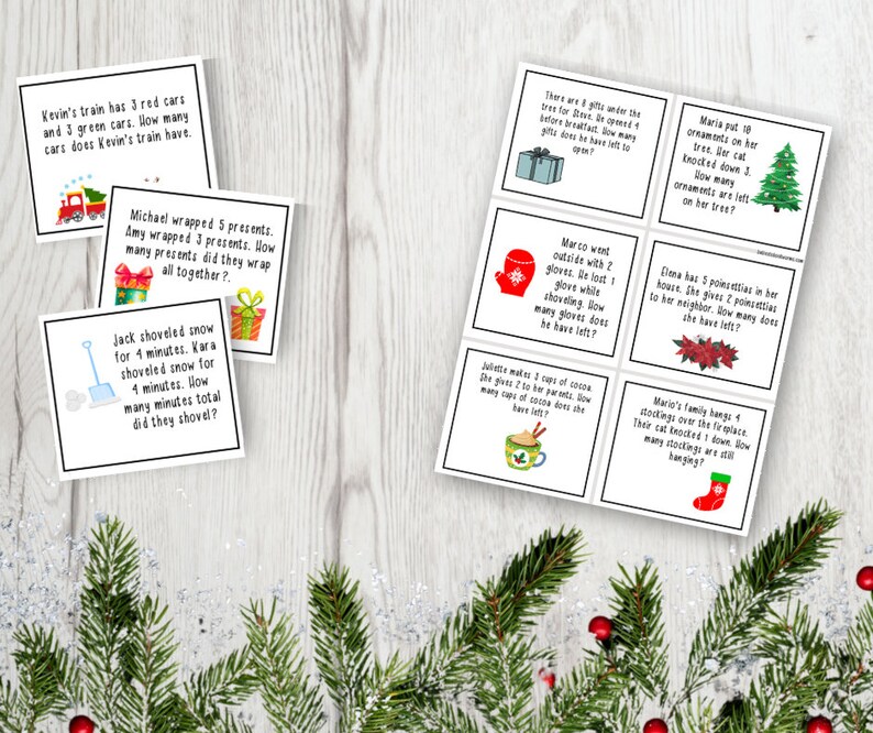 Printable Christmas Word Problems - Etsy