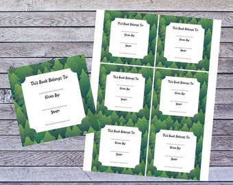 Evergreen Forest Printable Book Plate | This Book Belongs To