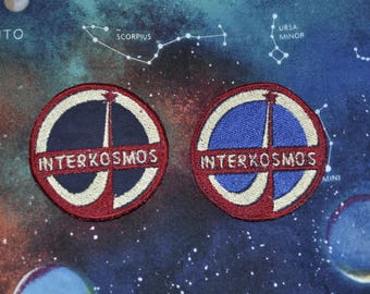 Embroidered Interkosmos Patch - Astronaut Cosmonaut Patch - International Space Program