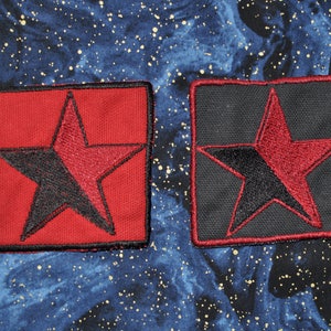 Red and Black Anarchy Star Embroidered Patch - Red on Black or Red Canvas - Punk Patches - Anarchism Anarchist
