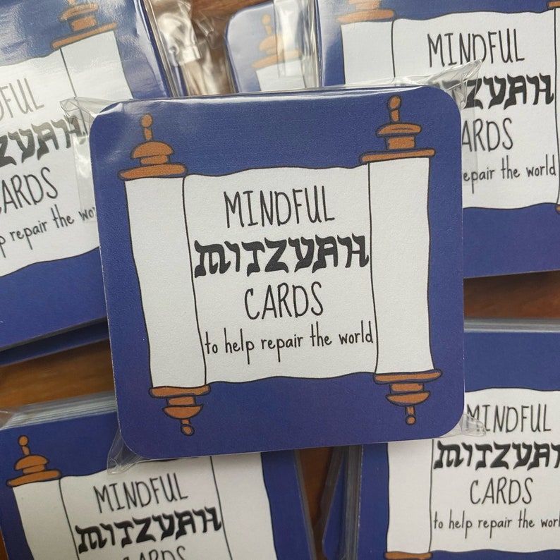 Mitzvah Good Deed Kindness Mindfulness Cards Hanukkah Bar Mitzvah Bat Mitzvah Gift image 1