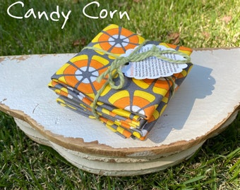 Organic Cotton Reusable Mindful Cleaning Cloths fall Candy Corn