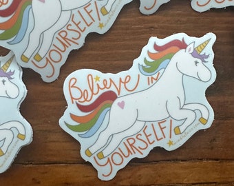 Mindfulnice Unicorn Believe In Yourself Vinyl Sticker Decal