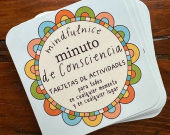 ESPAÑOL Tarjetas de actividades de atención plena de Mindful Minute para familias, niños y maestros