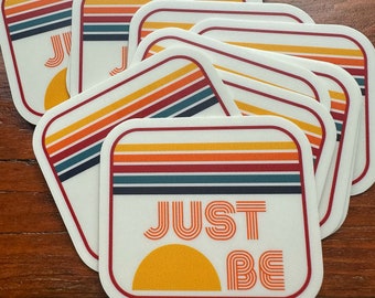 Just Be vinyl sticker for mindful awareness by Mindfulnice