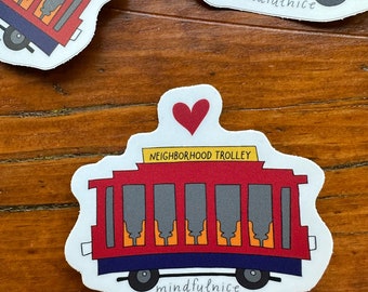 Trolley Car from Mister Rogers Neighborhood of Make Believe vinyl sticker