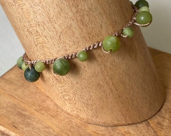 JADE (stone of courage and purification) mindfulness gemstone bracelet