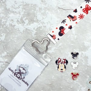 Girl Mouse Inspired Lanyard // Pin Trading, Fast Passes, Hotel Room Key, ID Badge, Fish Extender, Work, Vacation // Made in USA