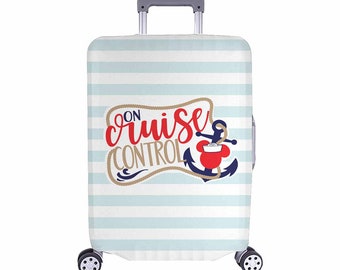 On Cruise Control Luggage Cover // Travel, Suitcase, Fish Extender Gift, Disney Vacation