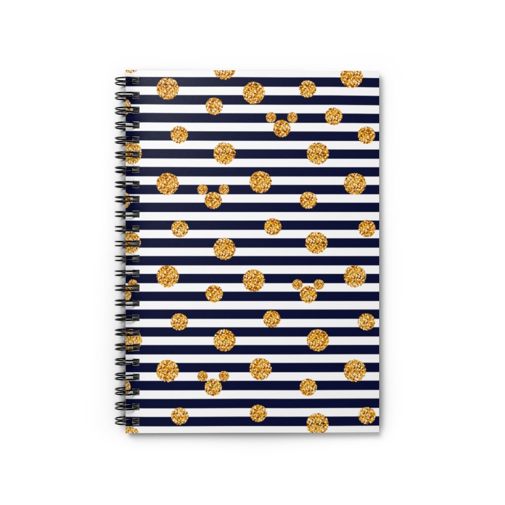 Painterly Stripes And Gold Foil Dots Spiral Notebook