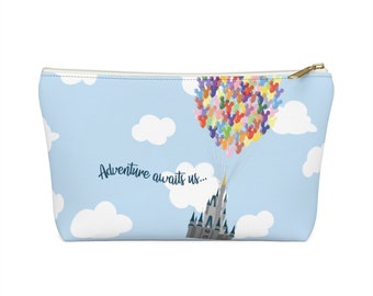 Adventure Awaits Castle and Balloons Accessory Case // Travel, Cosmetics Bag, Pencil Case, Organizer, FE Gift, Toiletry Bag, Pencil Case