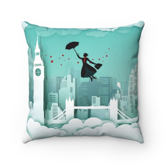 Mary Over London Spun Polyester Square Pillow Case // Home Decor, Throw Pillow, Accent Pillow, Seasonal Decoration // Made in USA